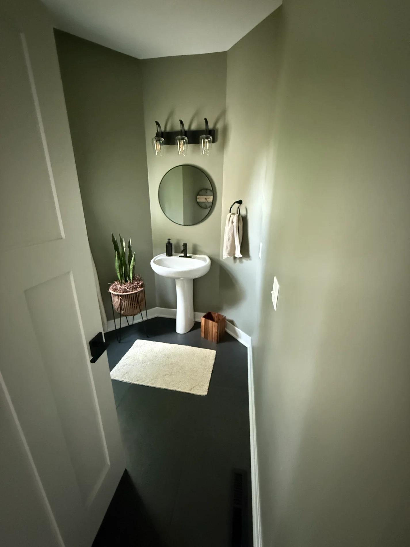 Freshly painted interior residential room with crisp trim lines